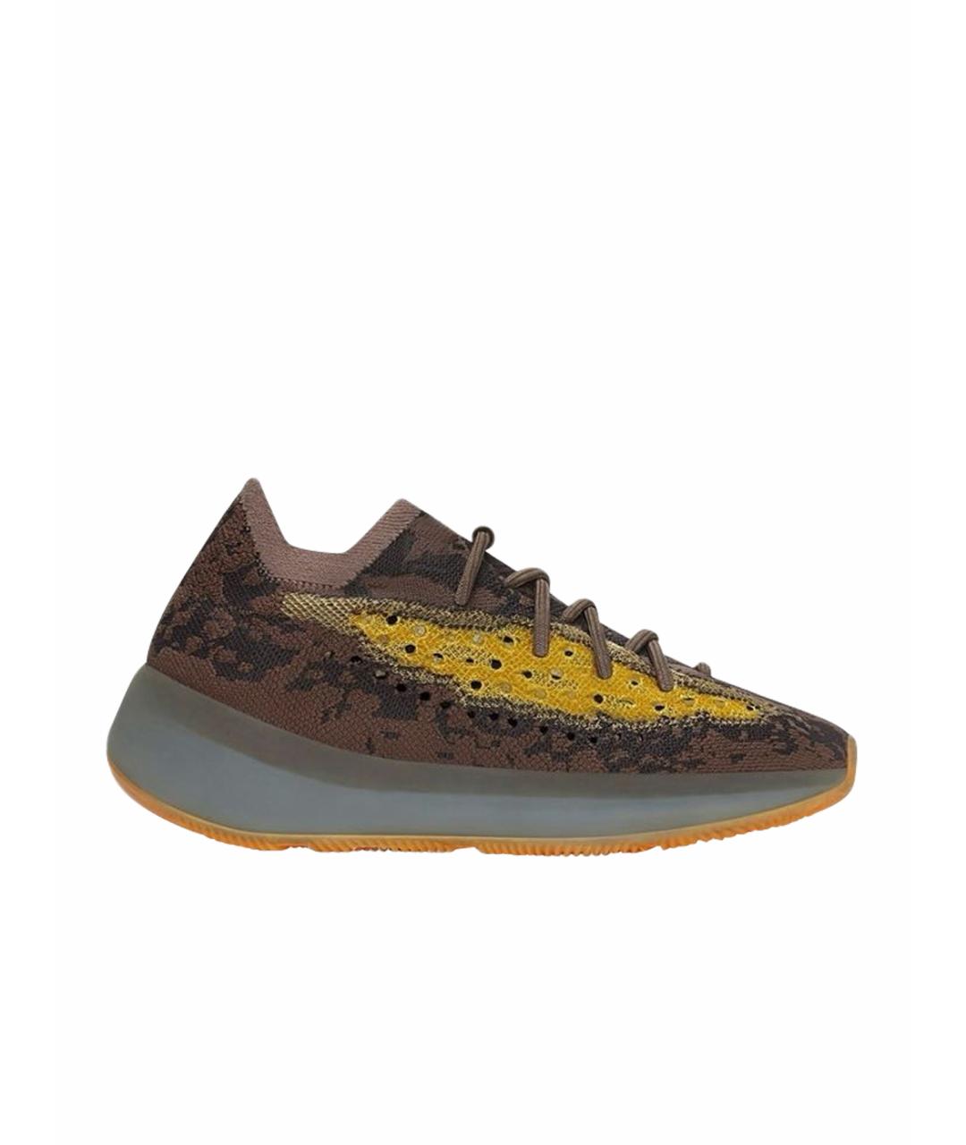 ADIDAS YEEZY Коричневые текстильные низкие кроссовки / кеды, фото 1