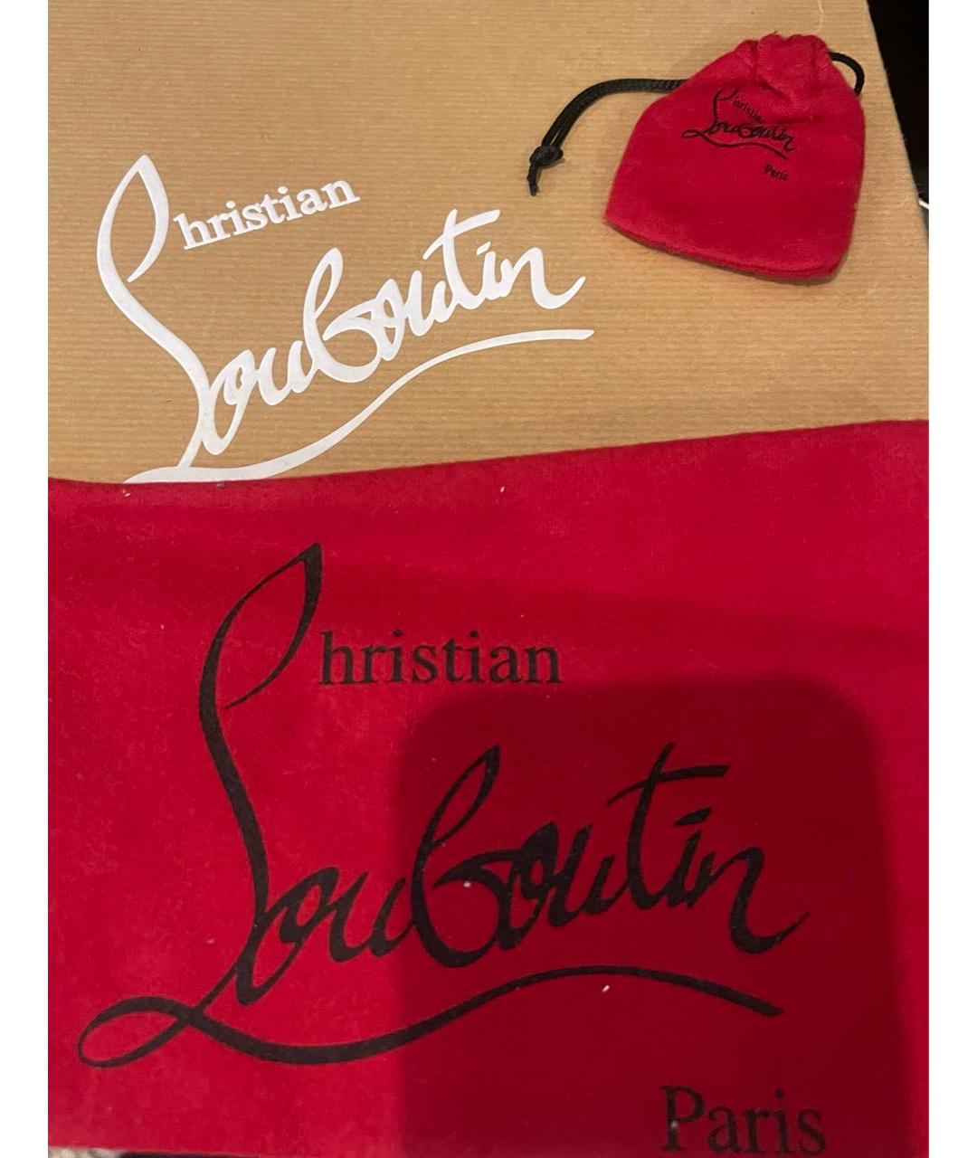 CHRISTIAN LOUBOUTIN Черные кожаные босоножки, фото 4