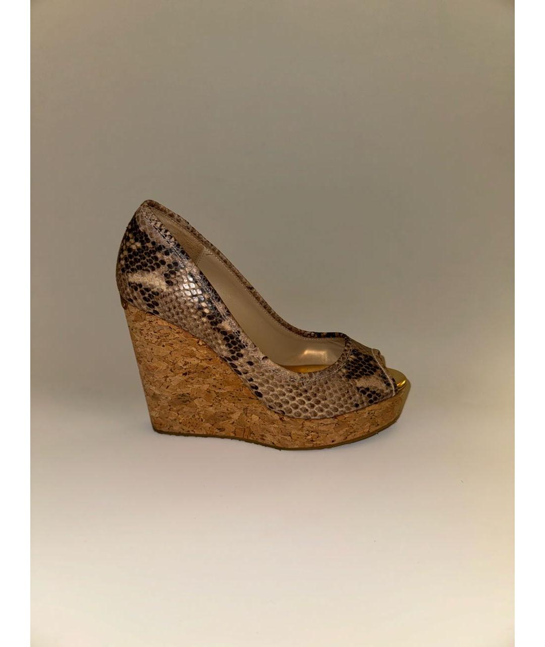 JIMMY CHOO Бежевые кожаные босоножки, фото 8