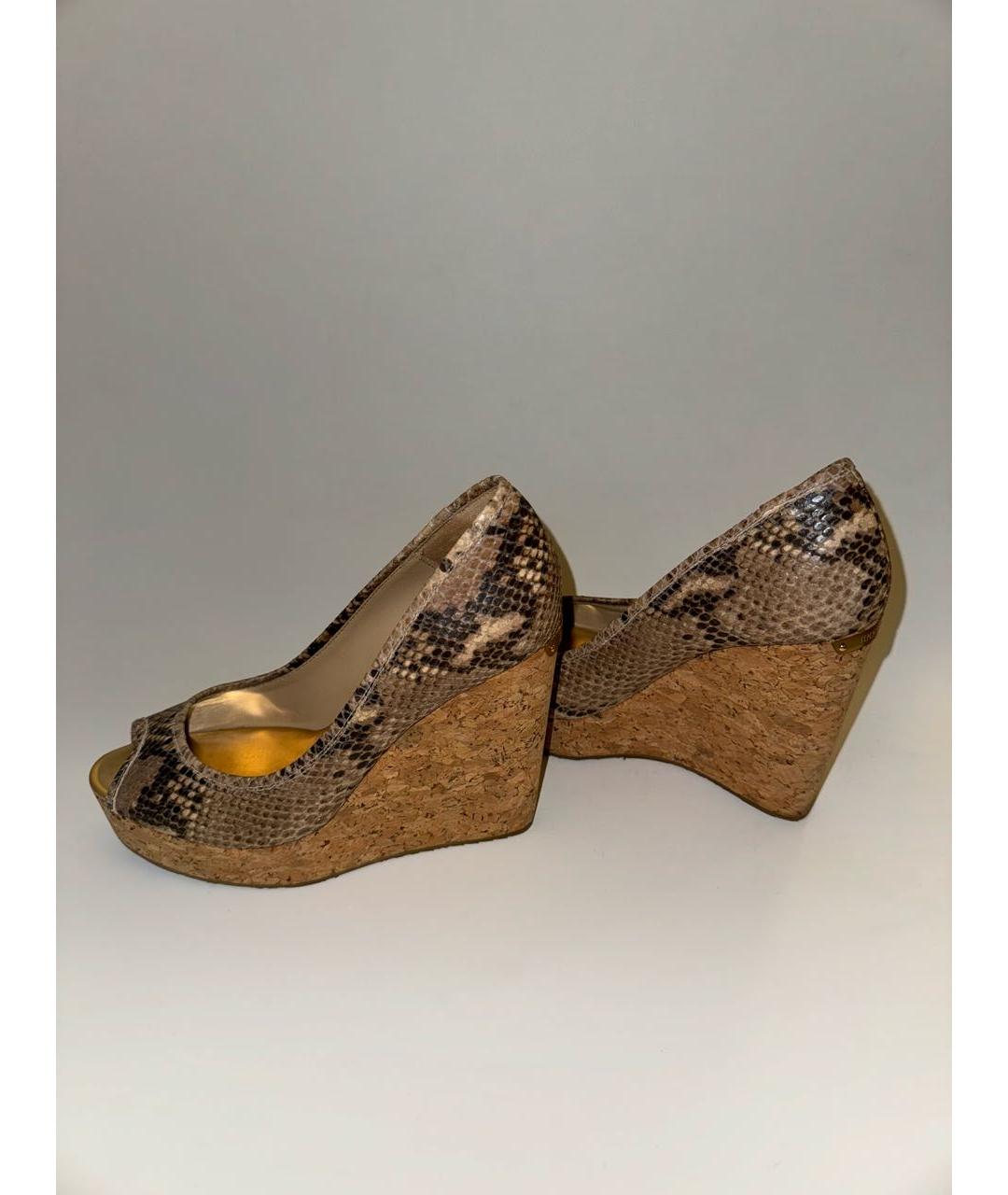 JIMMY CHOO Бежевые кожаные босоножки, фото 6