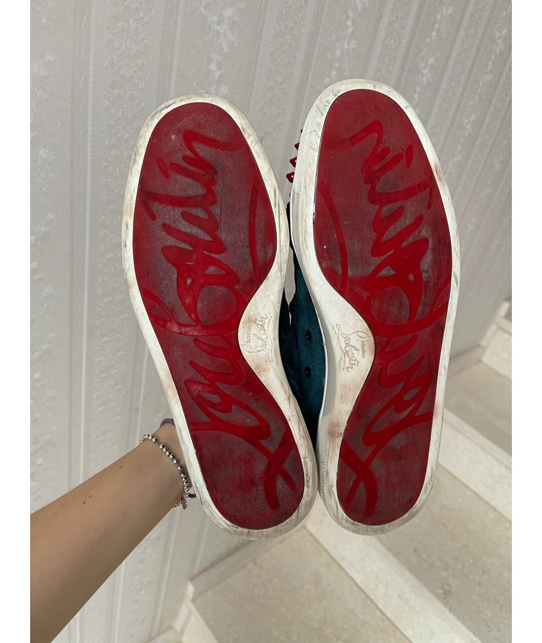 CHRISTIAN LOUBOUTIN Мульти замшевые кеды, фото 7