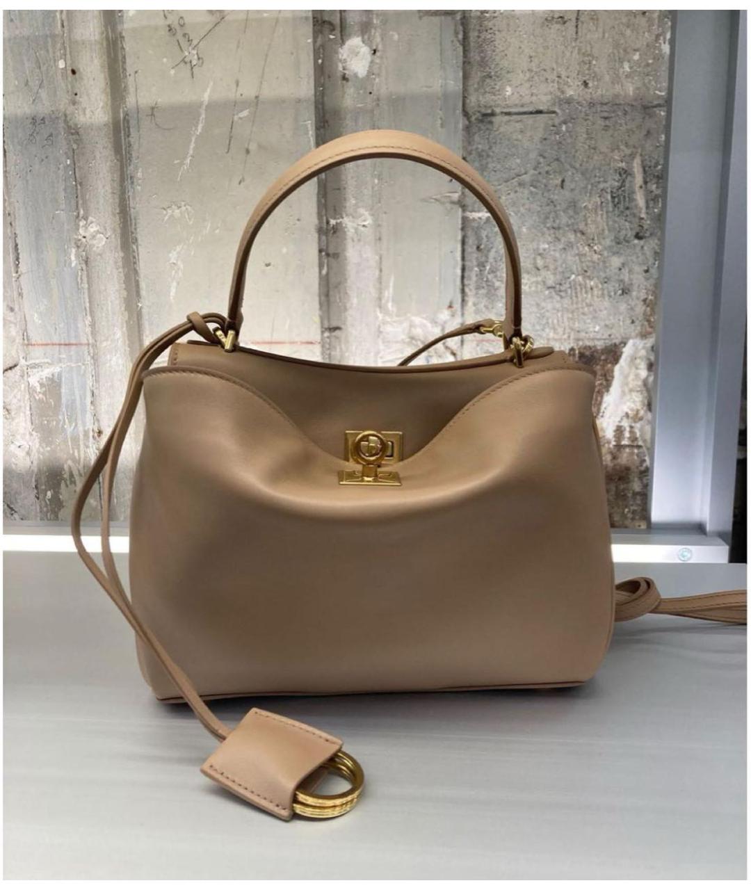 BALENCIAGA Бежевая кожаная сумка тоут, фото 5