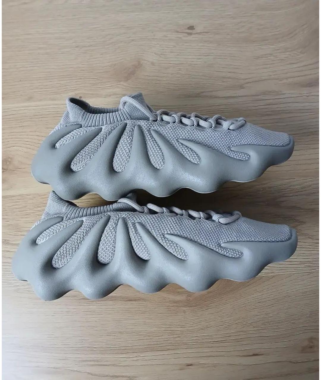 ADIDAS YEEZY Бежевые текстильные низкие кроссовки / кеды, фото 3