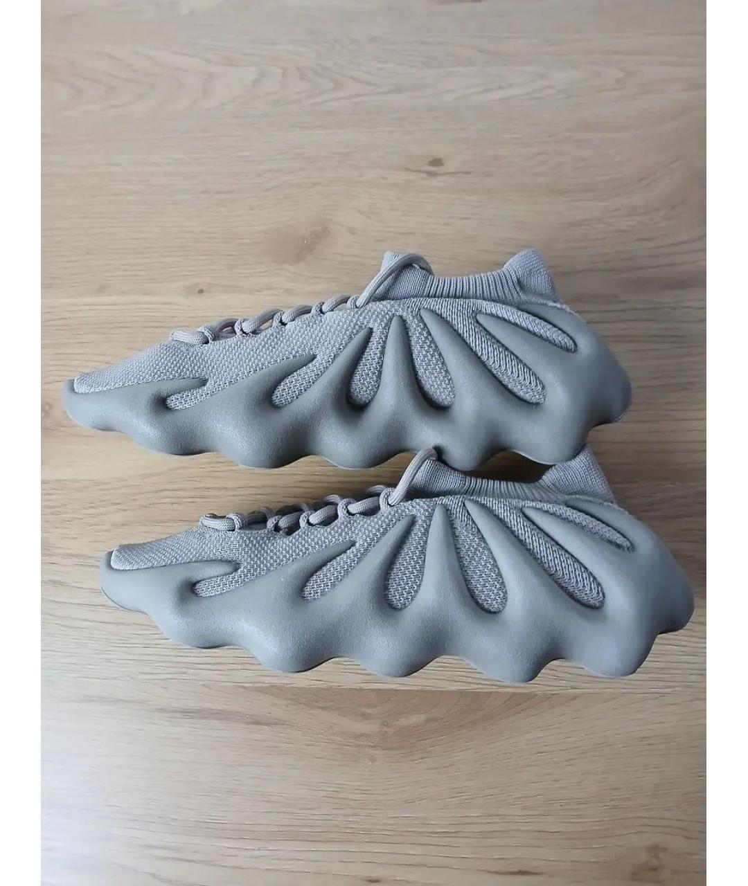 ADIDAS YEEZY Бежевые текстильные низкие кроссовки / кеды, фото 7