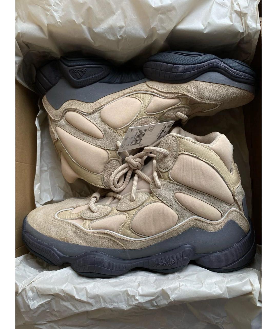 ADIDAS YEEZY Бежевые высокие кроссовки / кеды, фото 2