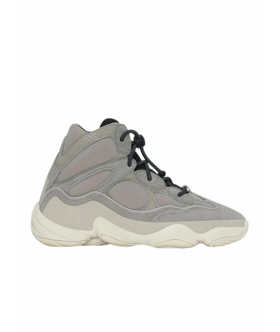 ADIDAS YEEZY Серые текстильные высокие кроссовки / кеды, фото 1