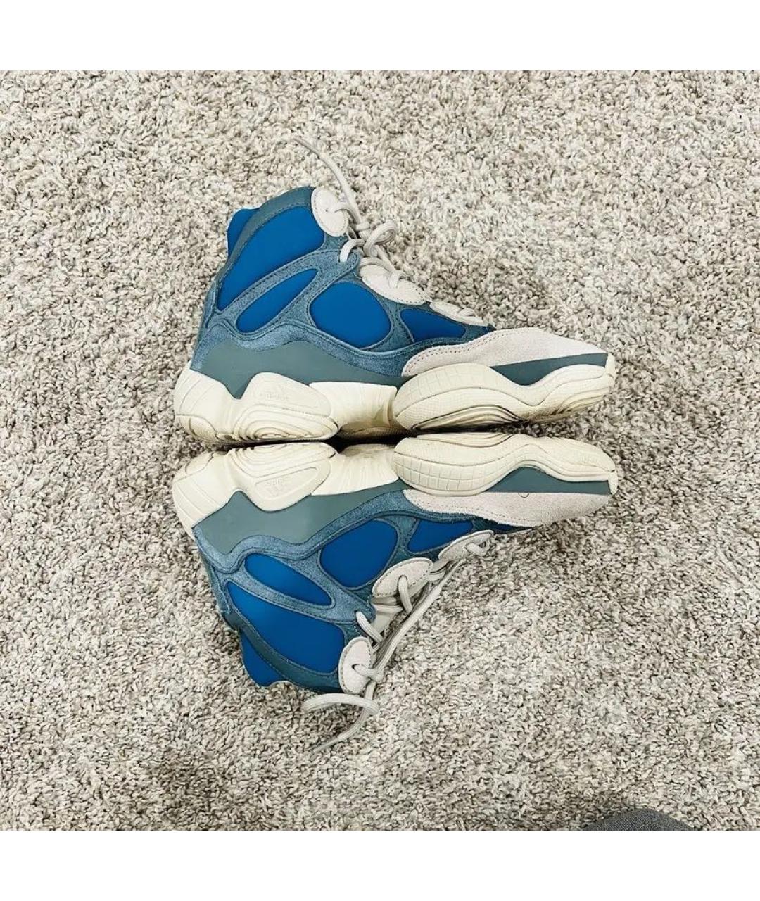 ADIDAS YEEZY Синие текстильные высокие кроссовки / кеды, фото 2