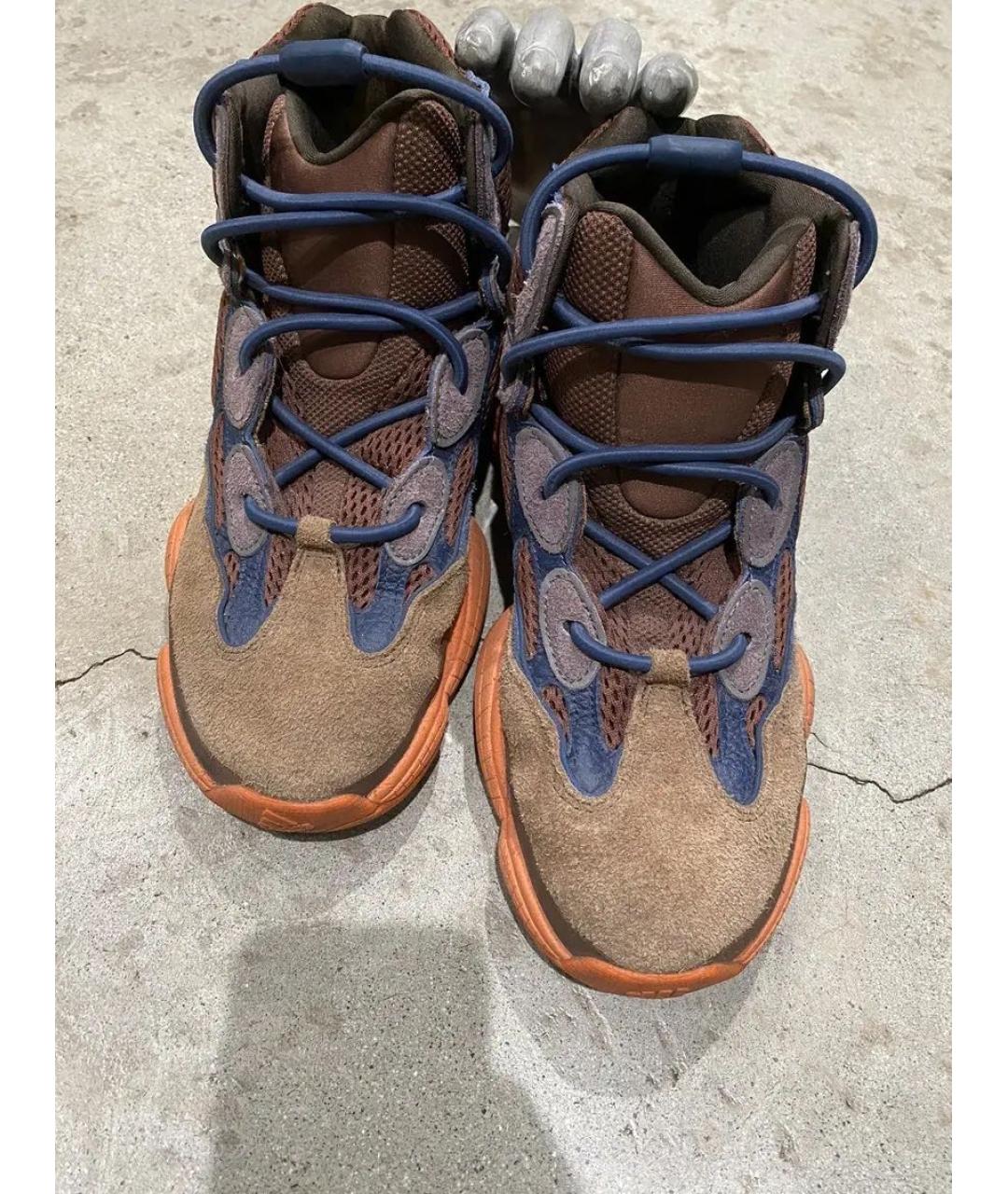 ADIDAS YEEZY Коричневые высокие кроссовки / кеды, фото 2