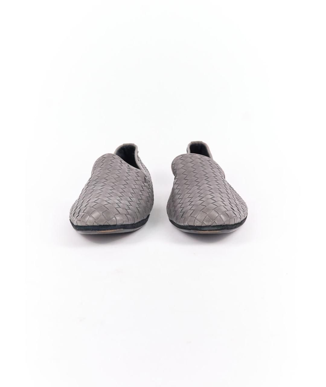 BOTTEGA VENETA Серые кожаные лоферы, фото 3