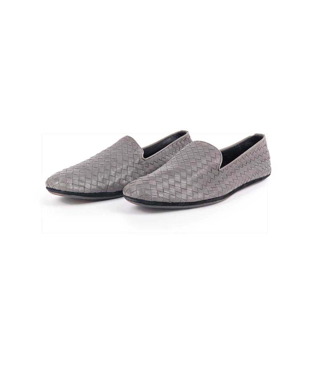 BOTTEGA VENETA Серые кожаные лоферы, фото 2