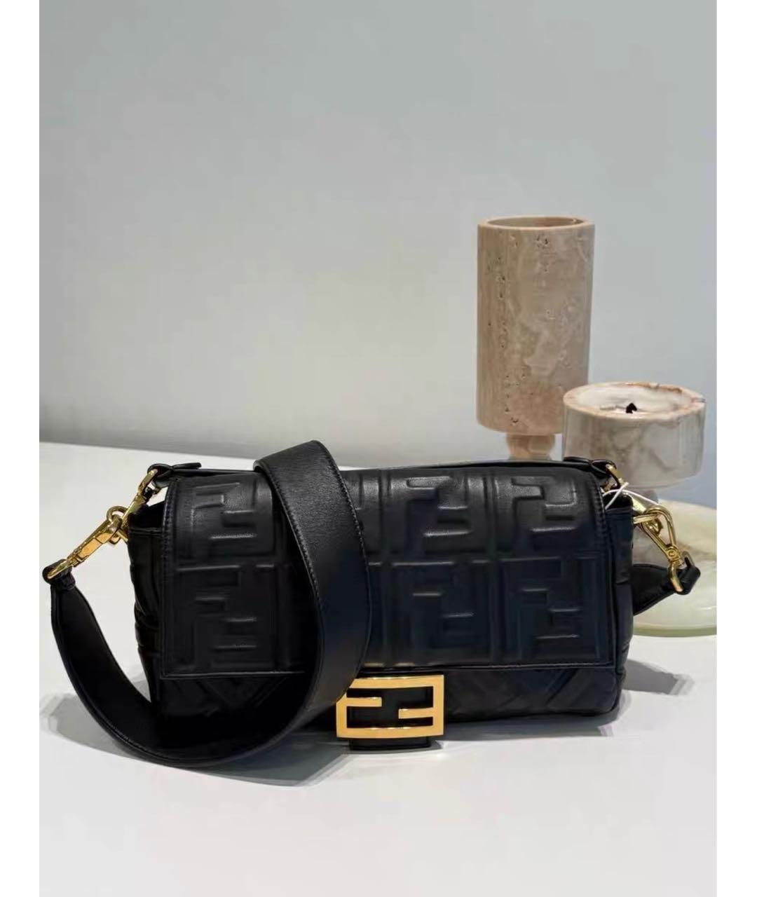 FENDI Черная кожаная сумка через плечо, фото 2
