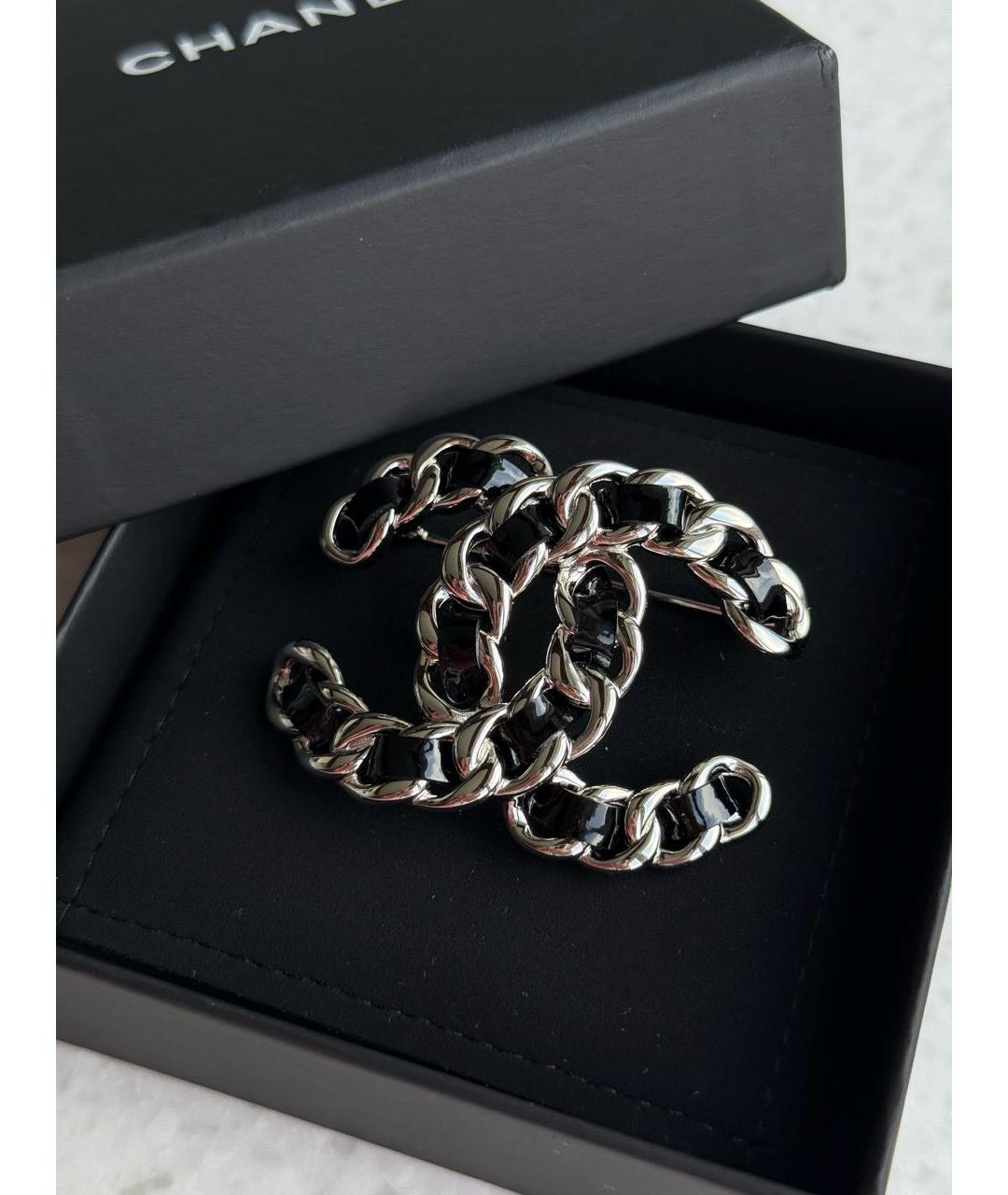 CHANEL Серебряная металлическая булавка / брошь, фото 3