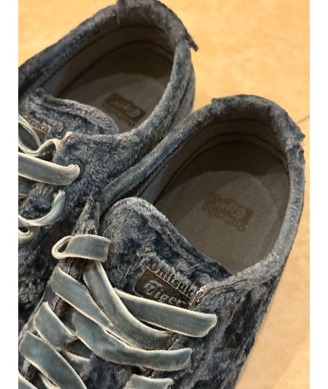 ONITSUKA TIGER Темно-синие бархатные низкие кроссовки / кеды, фото 6