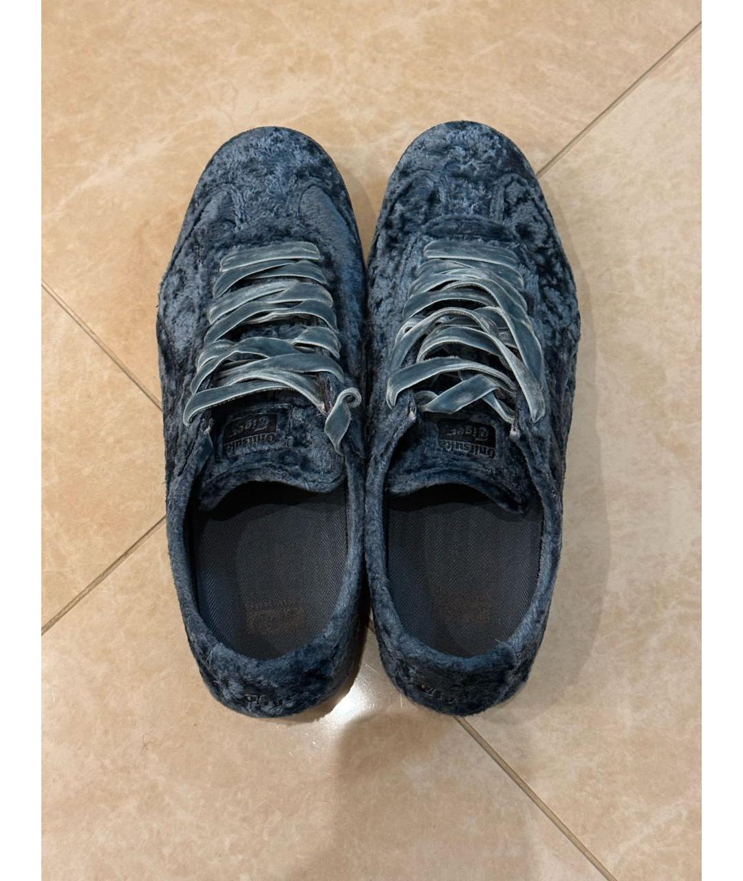ONITSUKA TIGER Темно-синие бархатные низкие кроссовки / кеды, фото 3