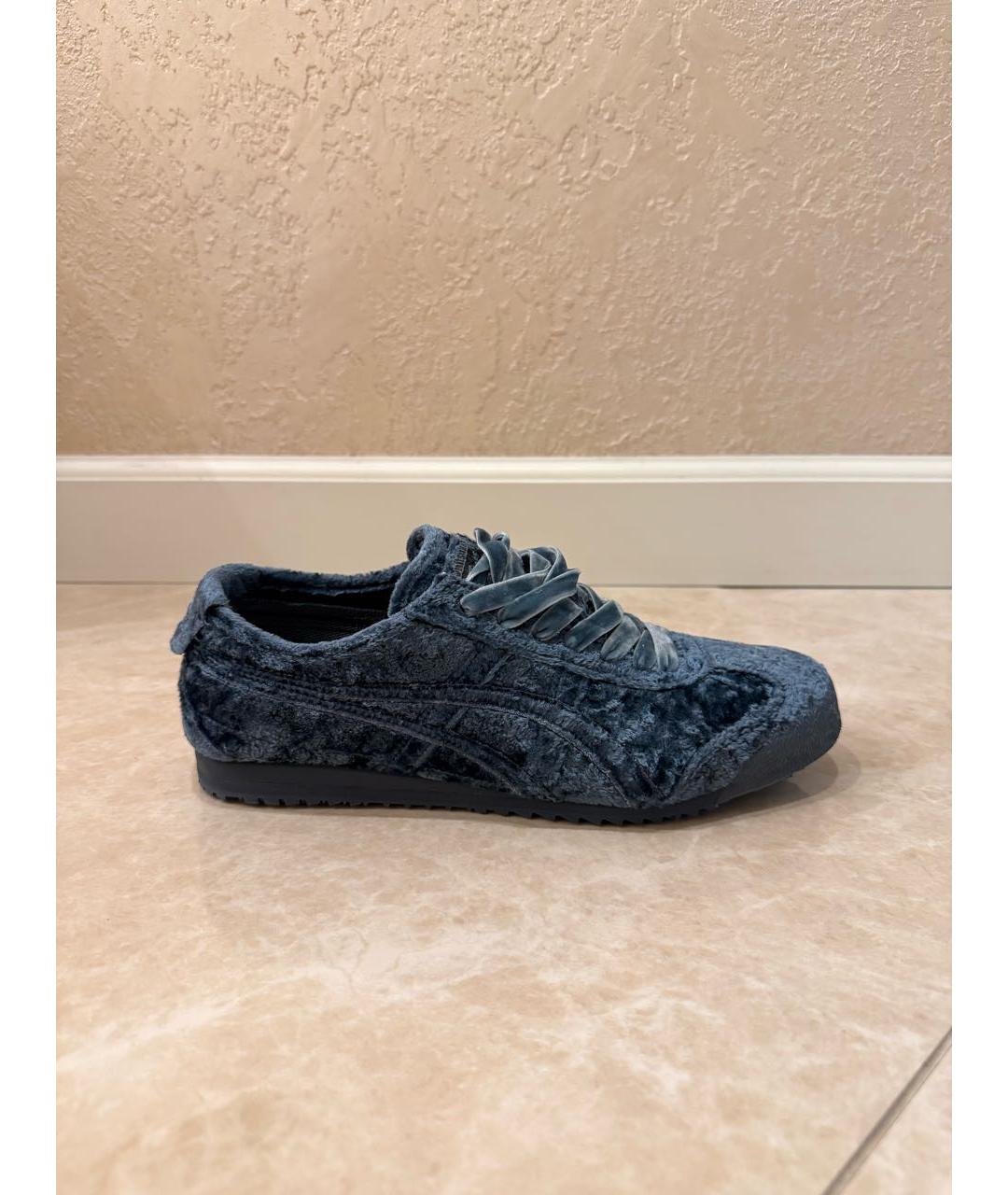 ONITSUKA TIGER Темно-синие бархатные низкие кроссовки / кеды, фото 7