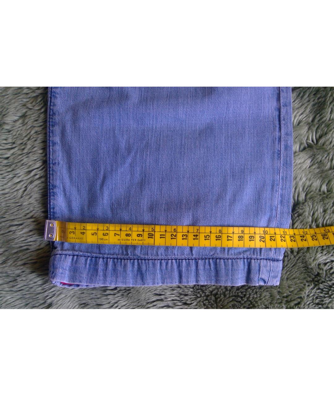 KITON Голубые хлопковые прямые джинсы, фото 7