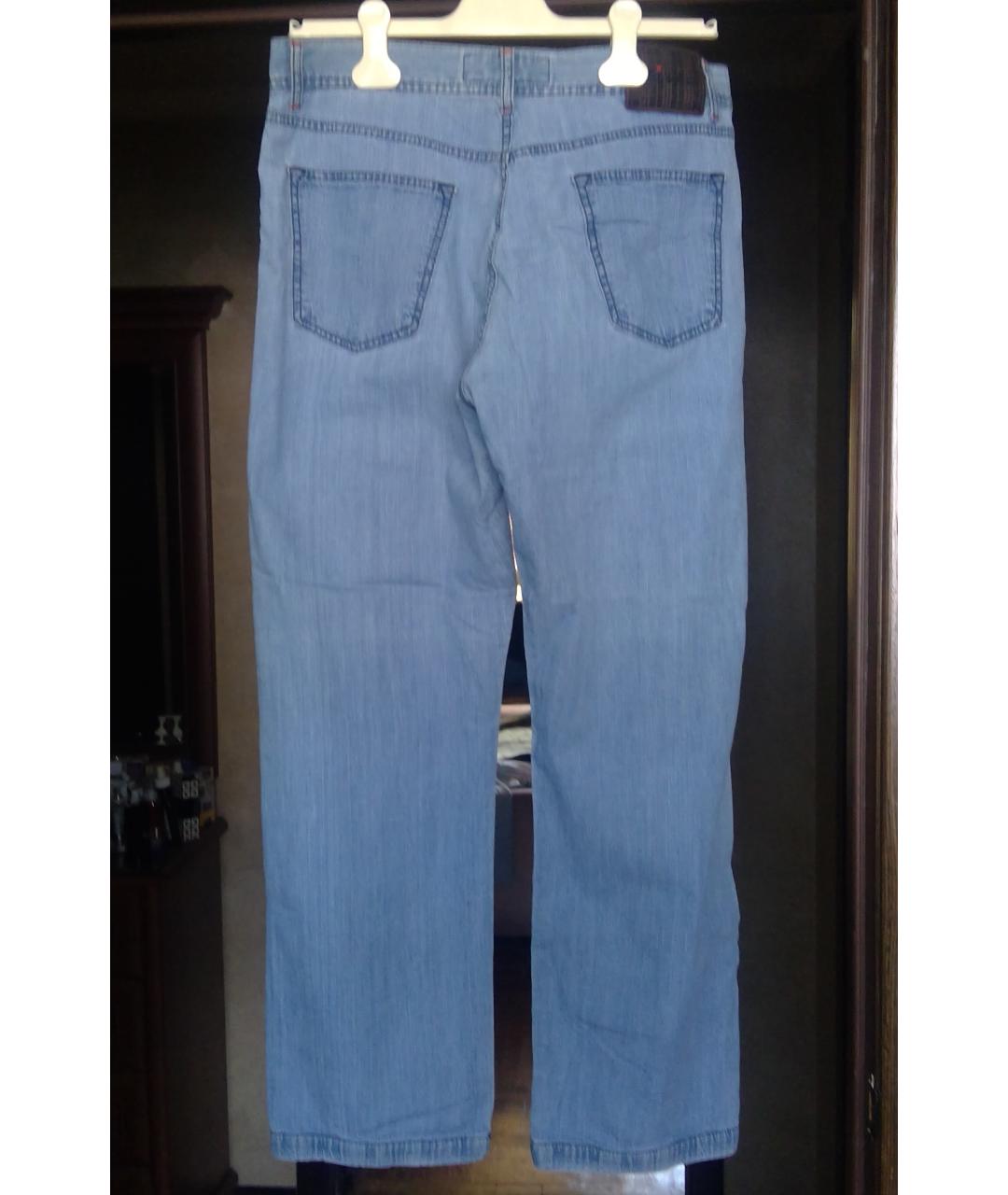 KITON Голубые хлопковые прямые джинсы, фото 2