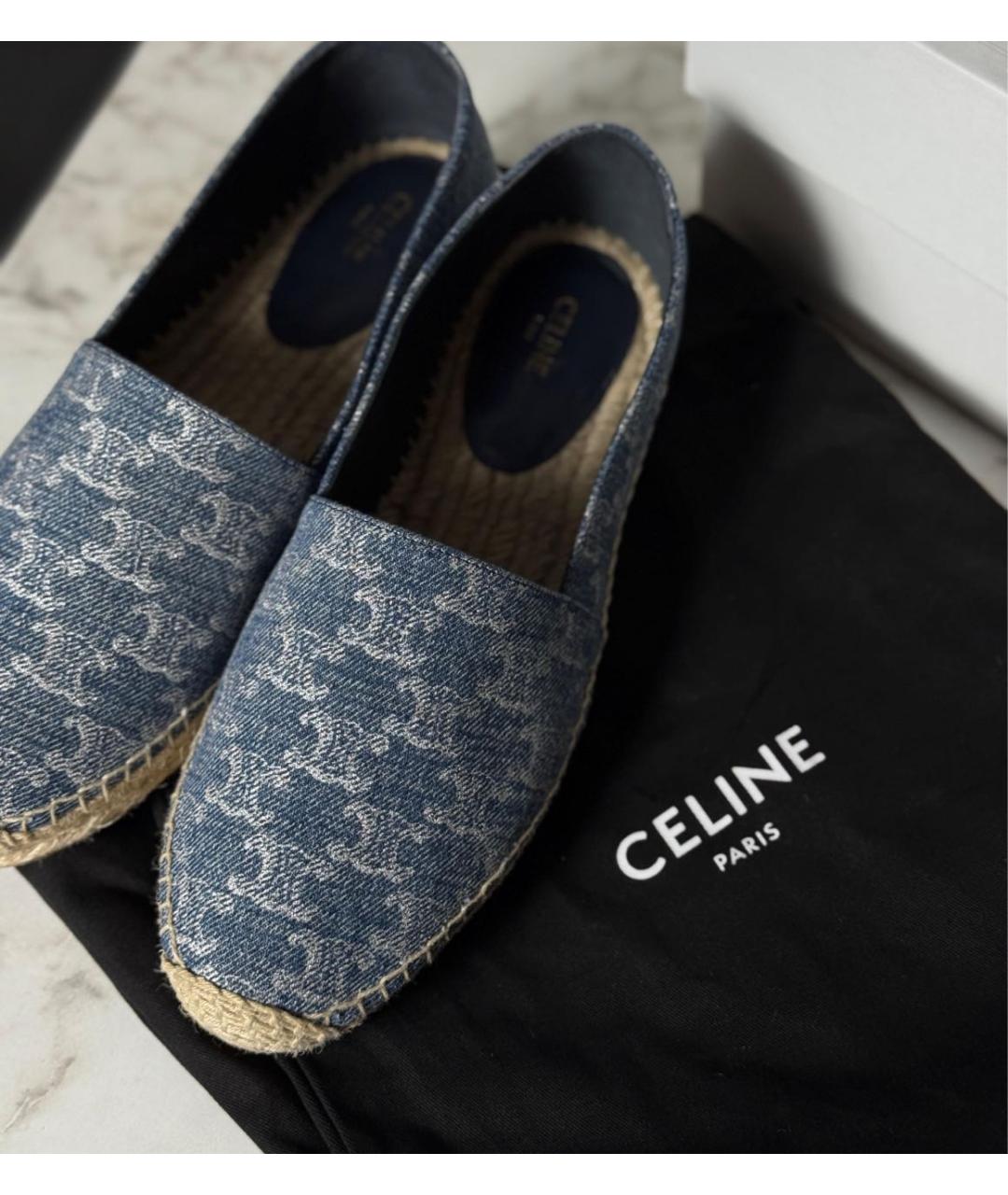 CELINE Темно-синие текстильные эспадрильи, фото 3