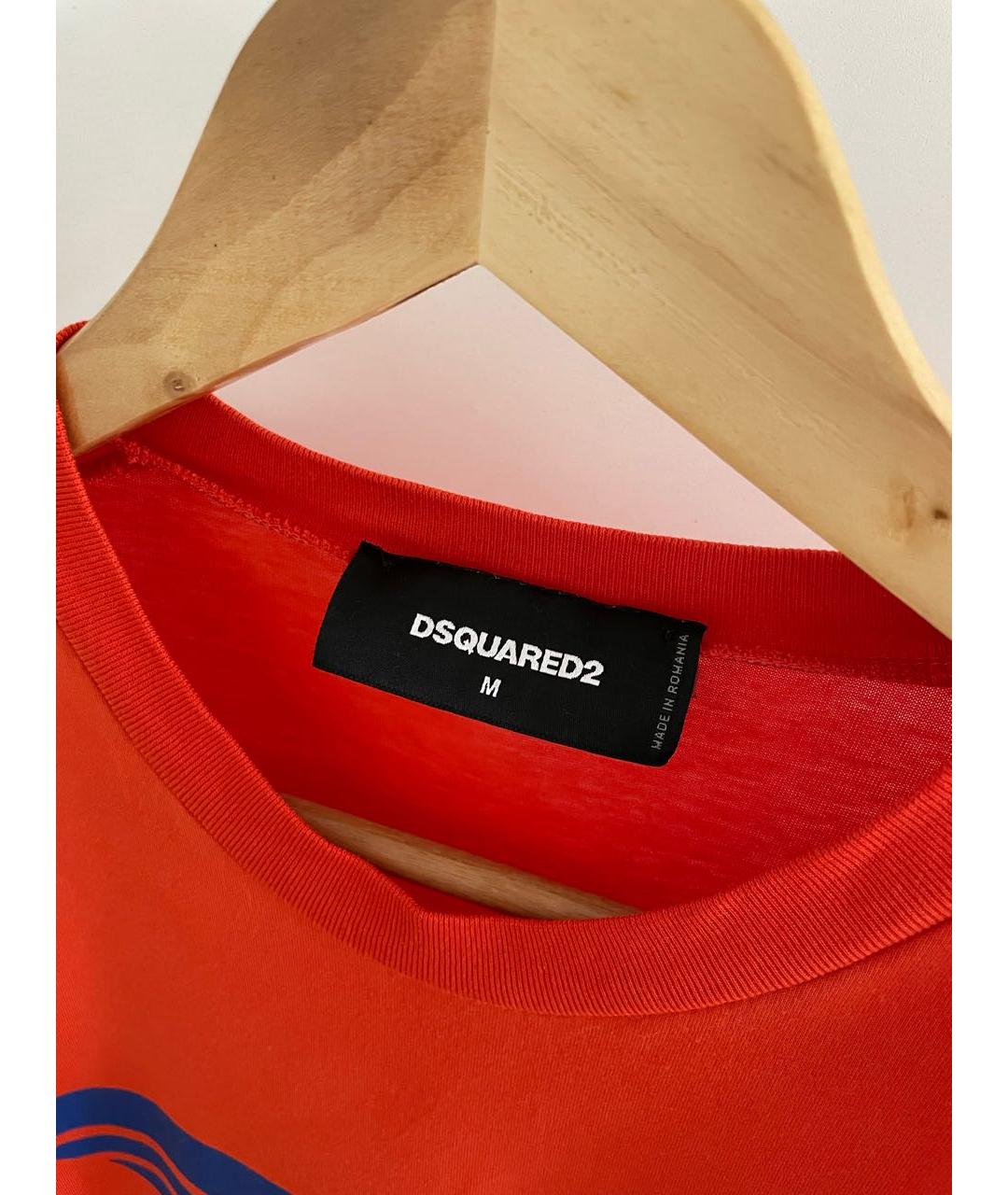 DSQUARED2 Красная хлопковая футболка, фото 3