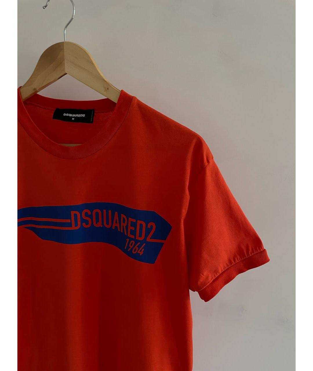 DSQUARED2 Красная хлопковая футболка, фото 2