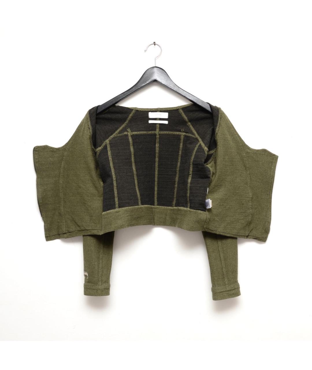 STUSSY Хаки хлопко-эластановый кардиган, фото 3
