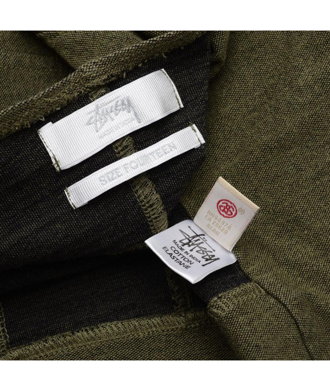 STUSSY Хаки хлопко-эластановый кардиган, фото 6