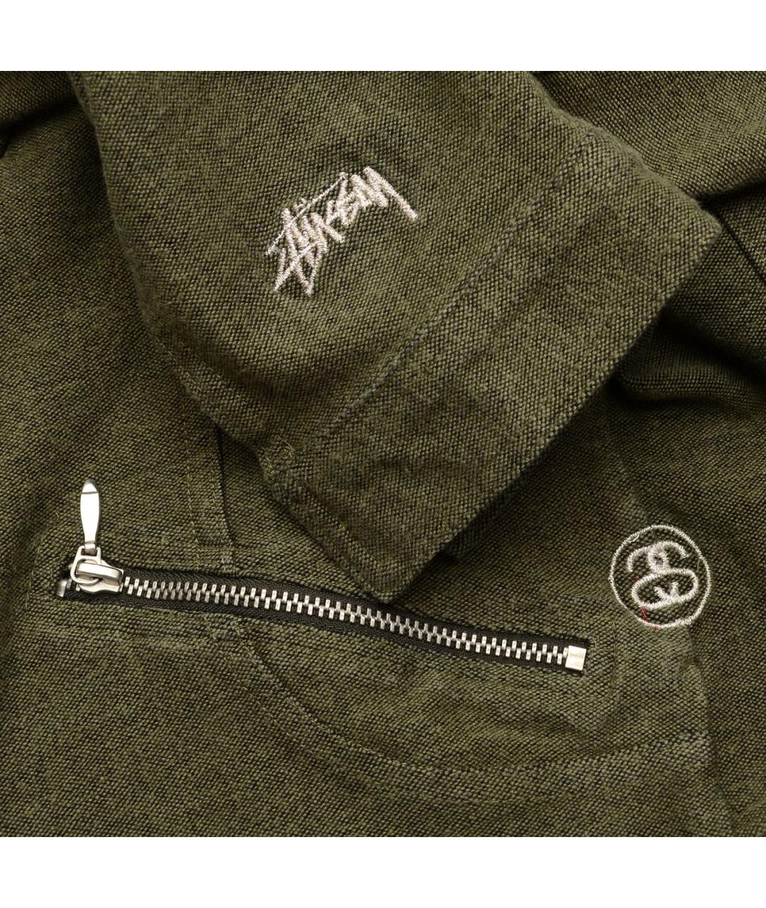 STUSSY Хаки хлопко-эластановый кардиган, фото 5