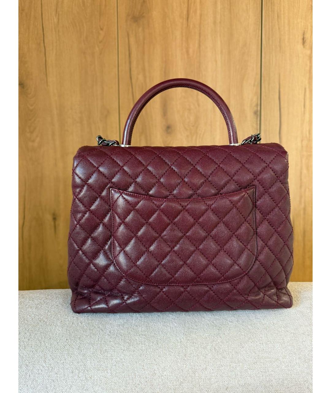CHANEL Бордовая кожаная сумка через плечо, фото 2