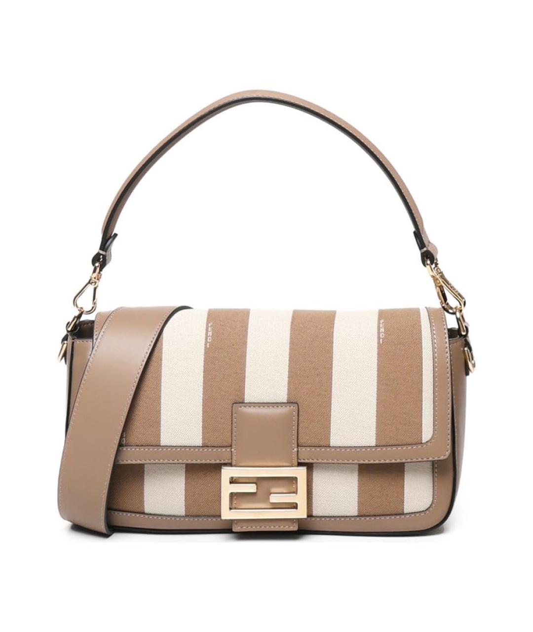 FENDI Бежевая тканевая сумка через плечо, фото 7