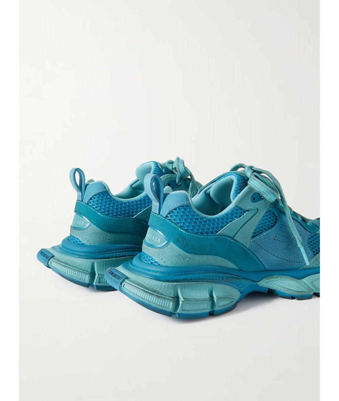 BALENCIAGA Бирюзовые замшевые кроссовки, фото 3