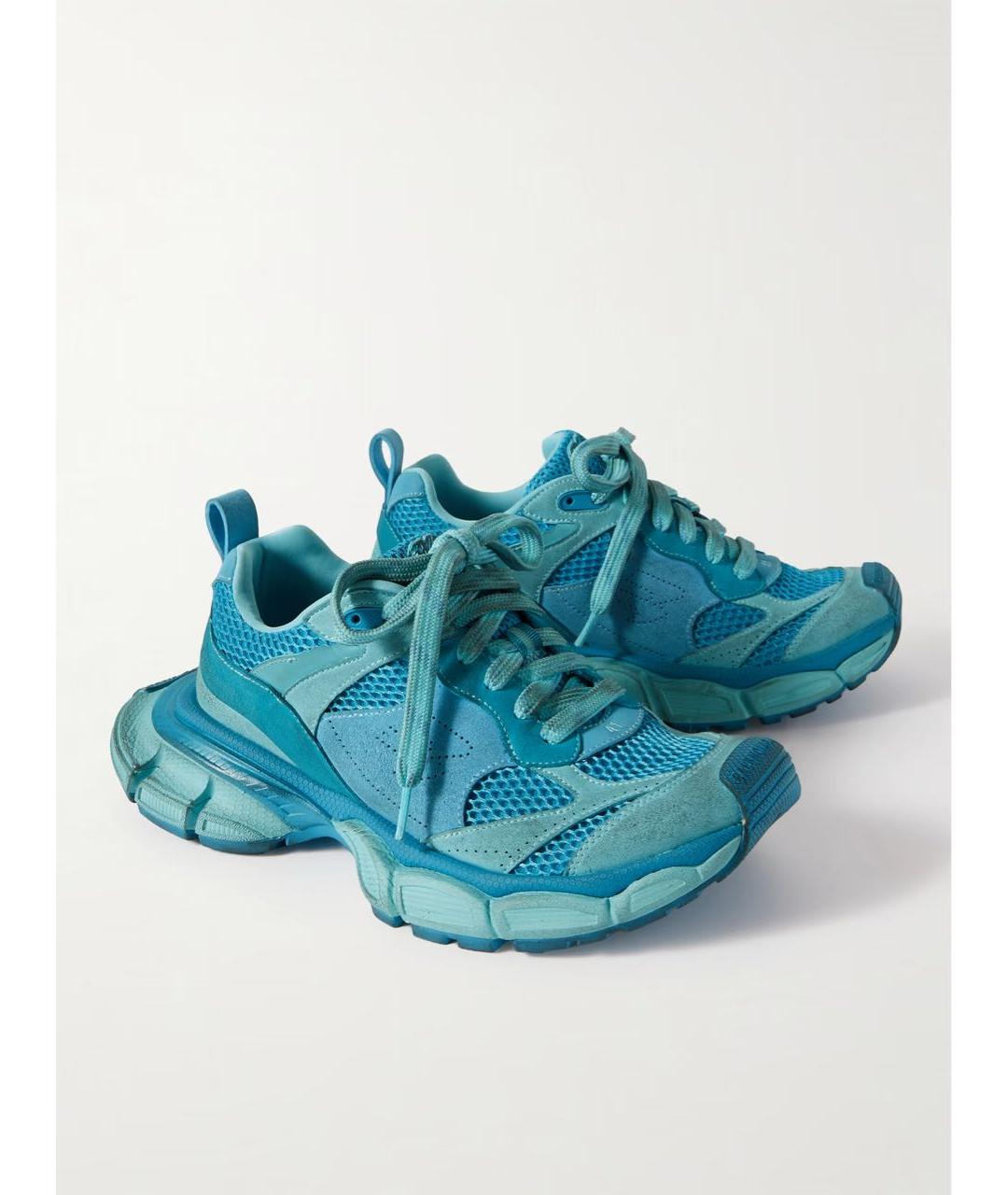 BALENCIAGA Бирюзовые замшевые кроссовки, фото 2
