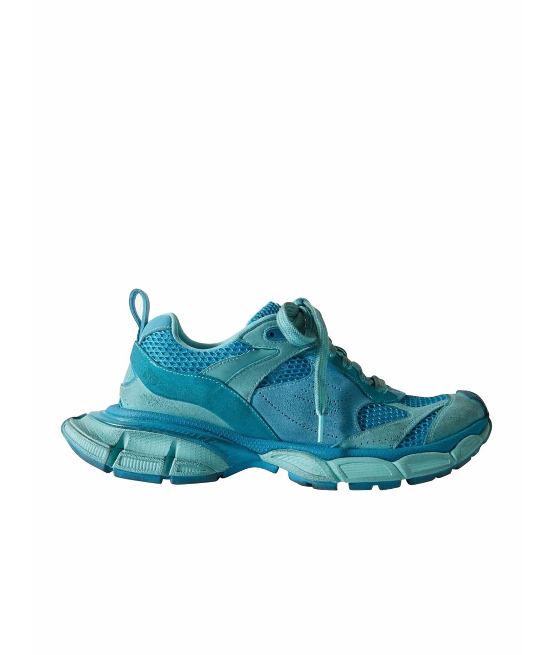 BALENCIAGA Бирюзовые замшевые кроссовки, фото 1