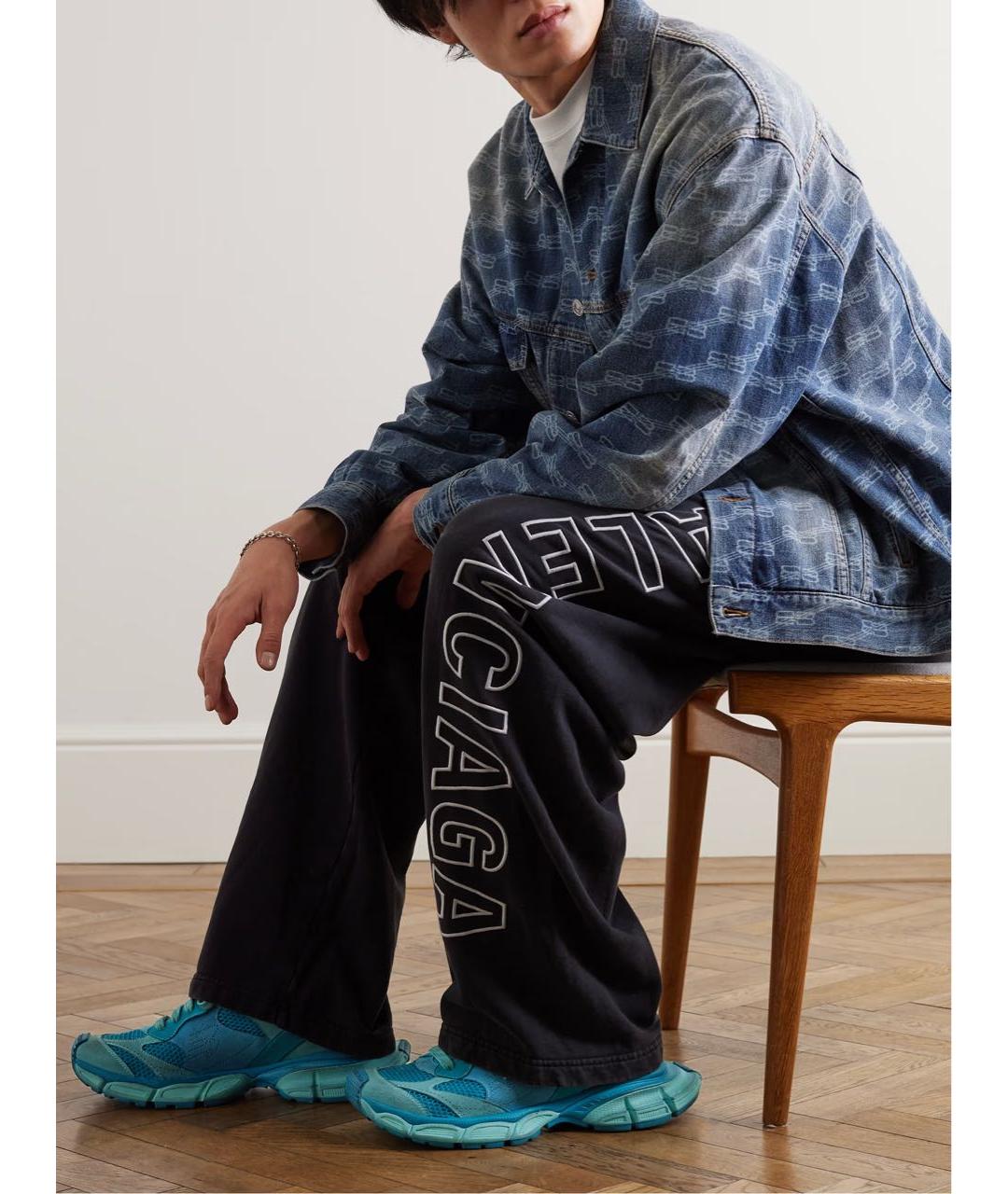 BALENCIAGA Бирюзовые замшевые кроссовки, фото 6