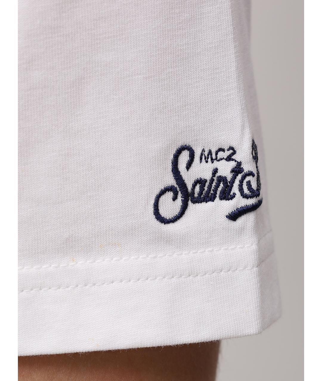 MC2 SAINT BARTH Белая хлопковая футболка, фото 6