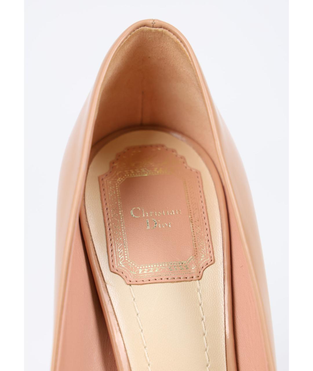 CHRISTIAN DIOR Бежевые кожаные туфли, фото 5