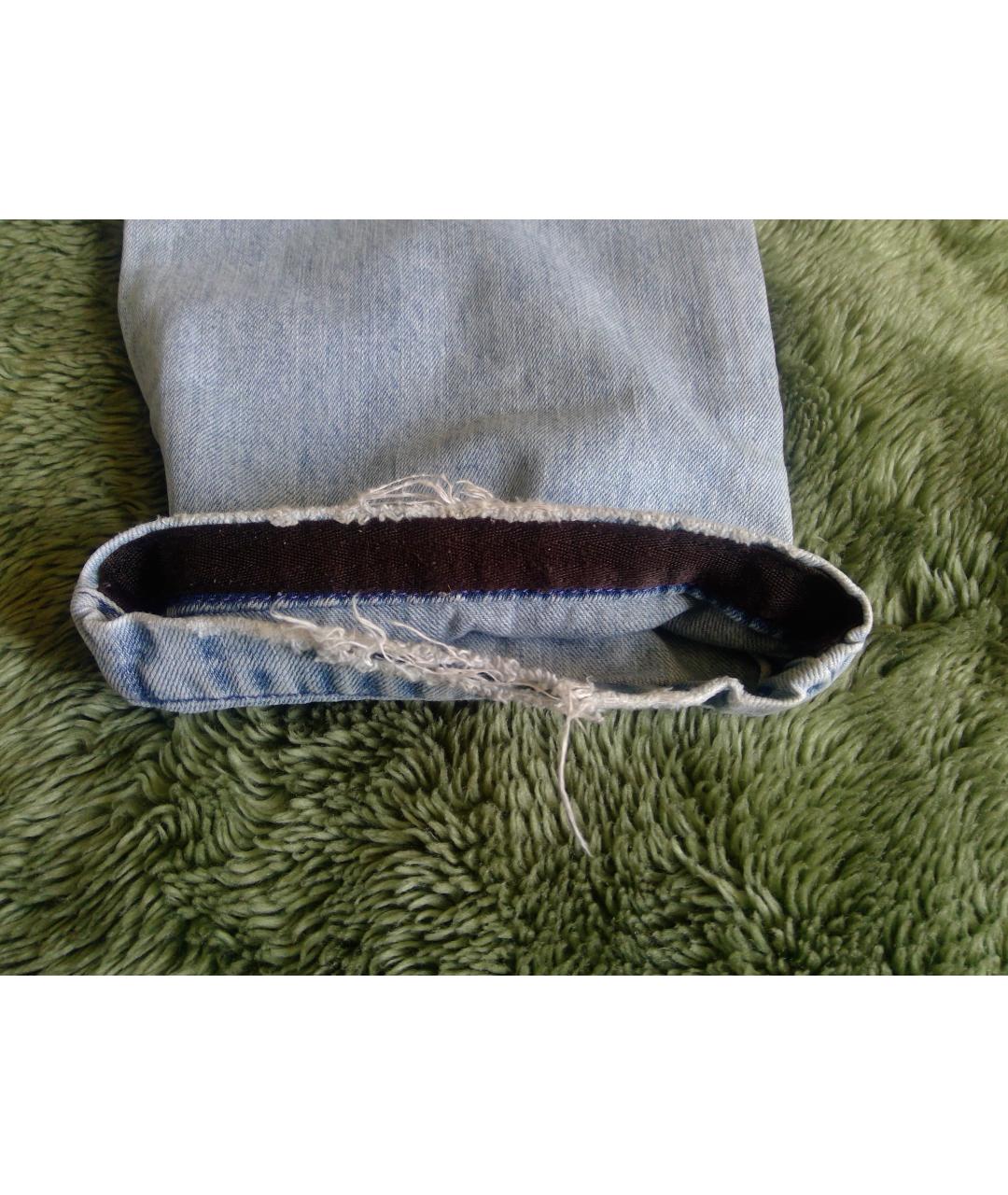 KITON Голубые хлопковые прямые джинсы, фото 7