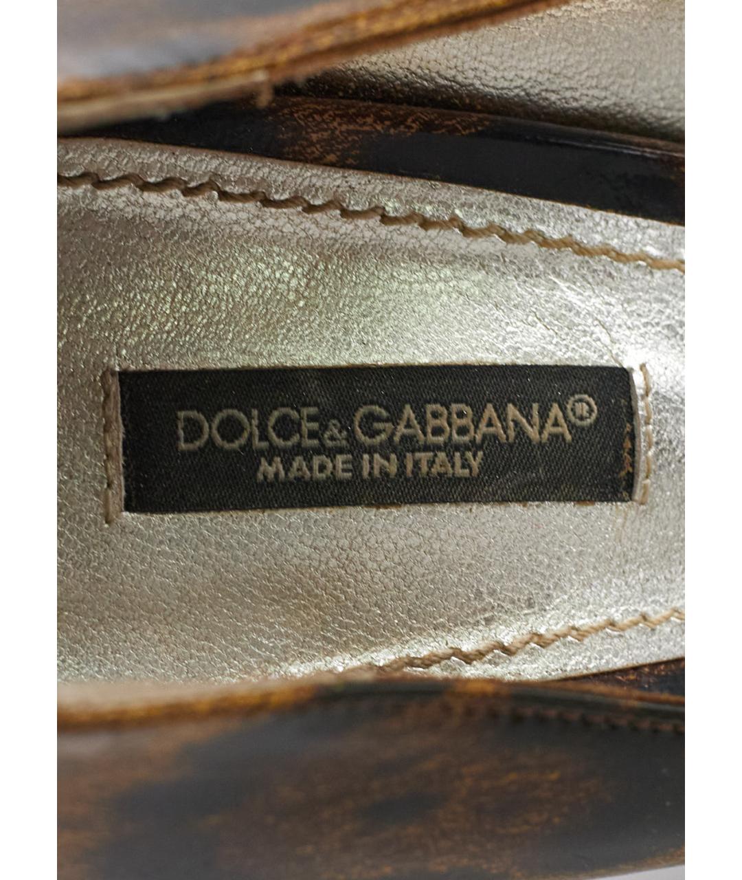 DOLCE&GABBANA Коричневые туфли из лакированной кожи, фото 6