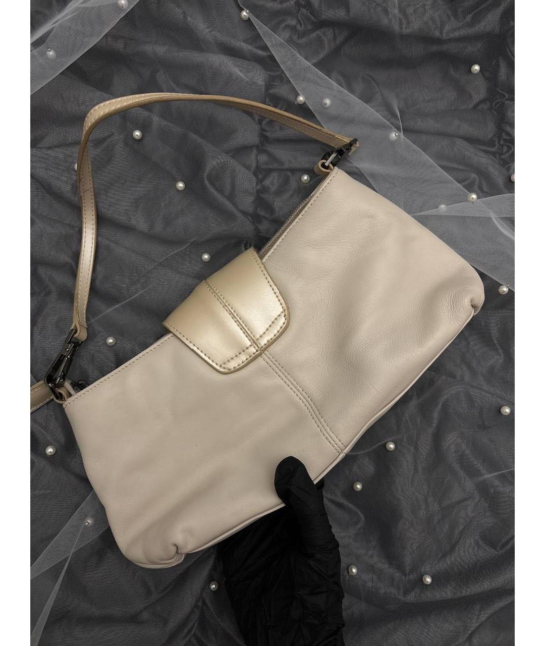 MUGLER VINTAGE Бежевая кожаная сумка с короткими ручками, фото 2