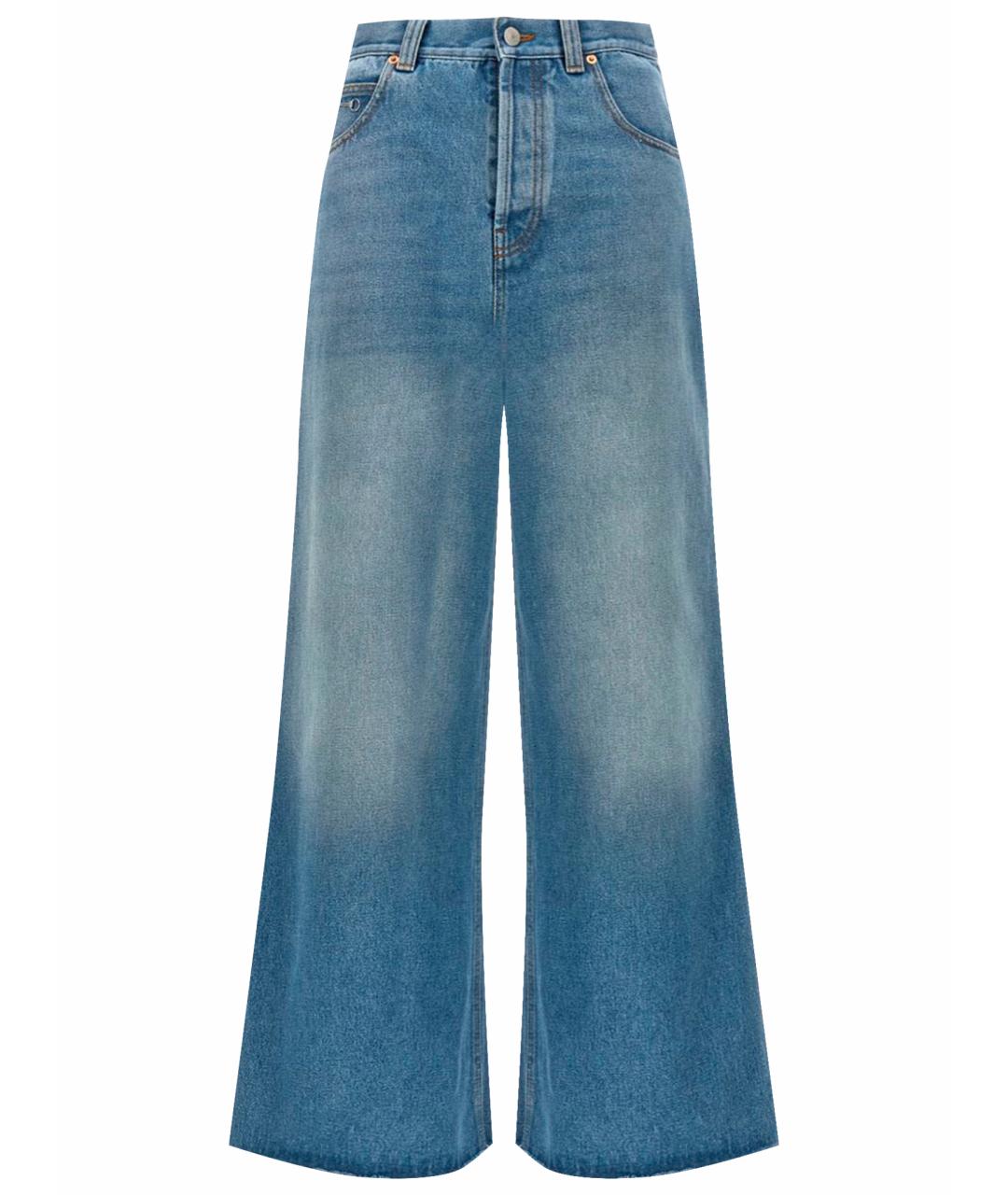 GUCCI Голубые хлопковые джинсы клеш, фото 1