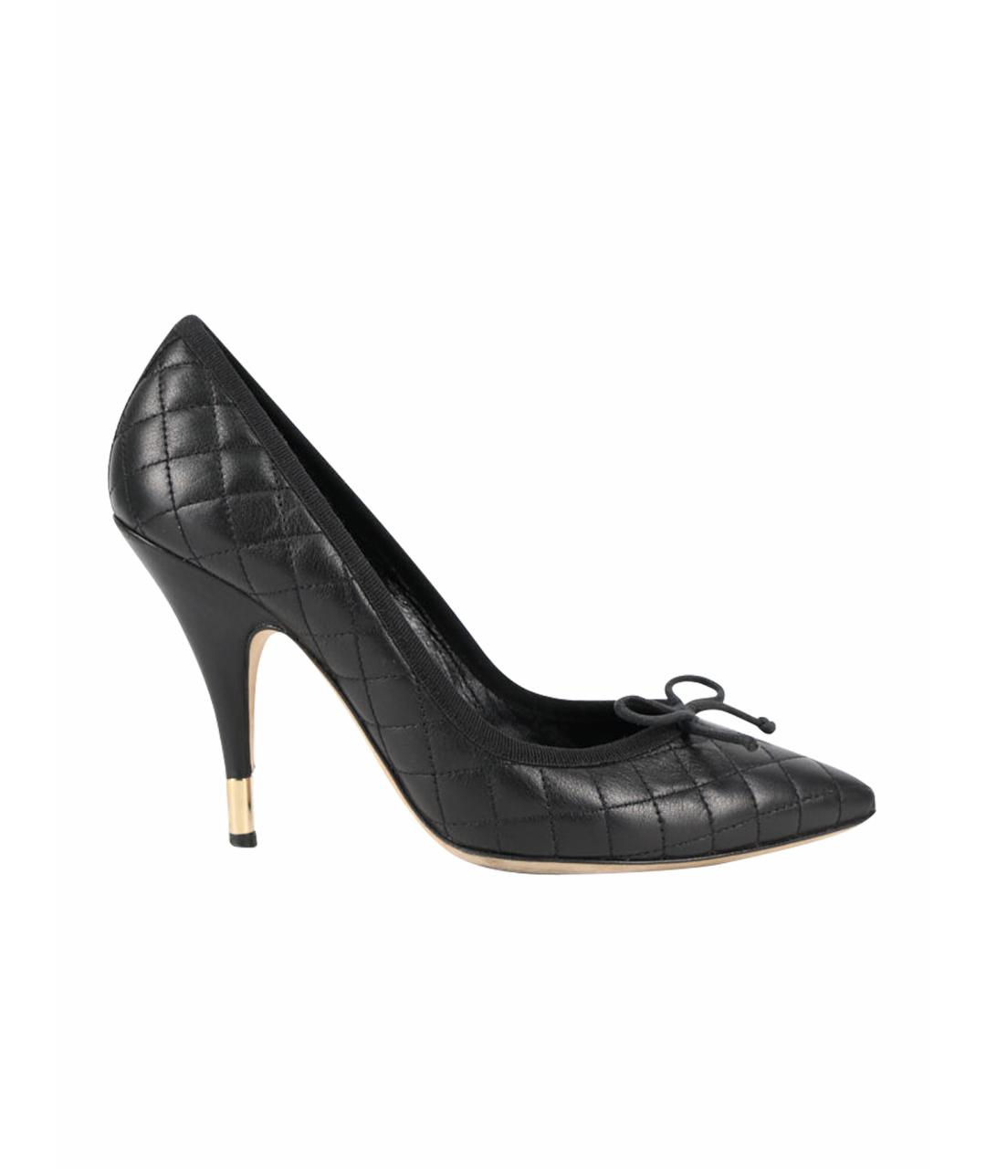 DOLCE&GABBANA Черные кожаные туфли, фото 1