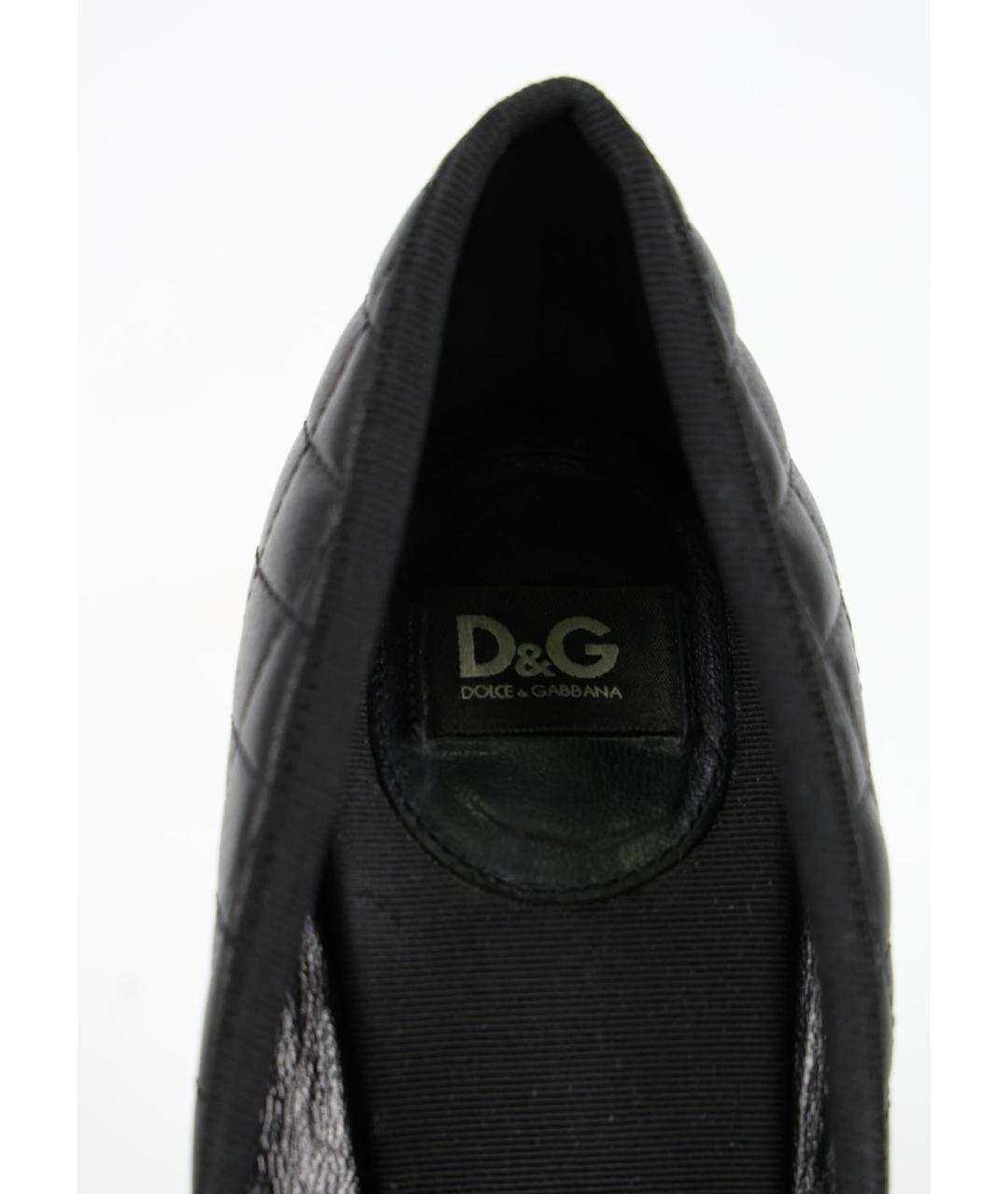 DOLCE&GABBANA Черные кожаные туфли, фото 5