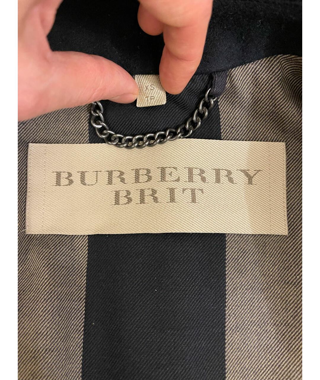 BURBERRY BRIT Темно-синее шерстяное пальто, фото 3