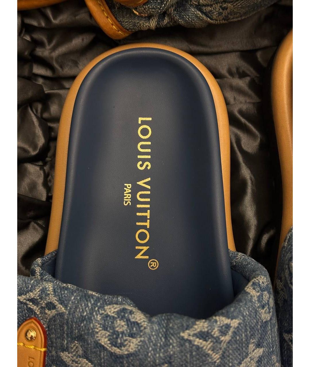 LOUIS VUITTON Синие текстильные сандалии, фото 6