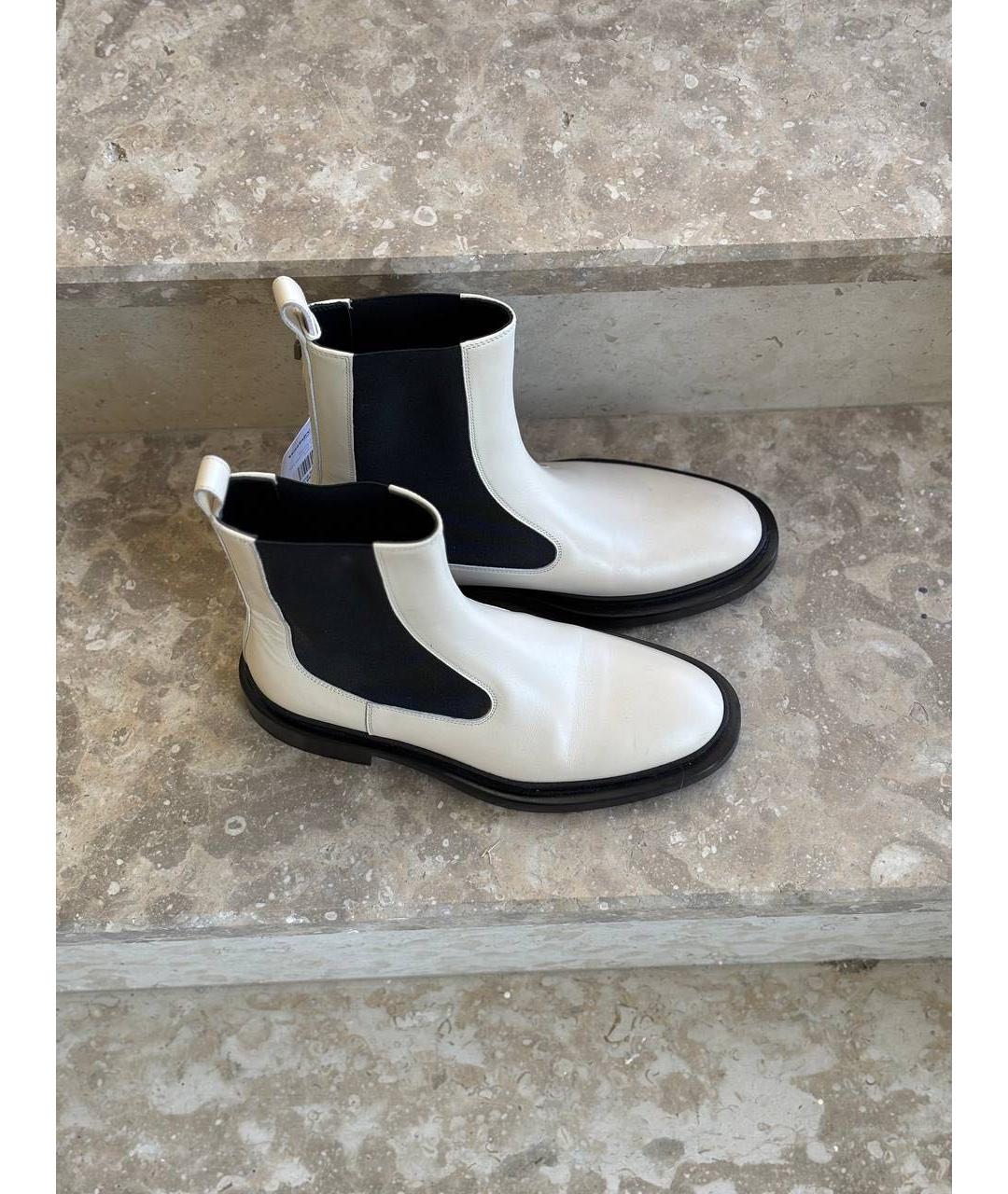 JIL SANDER Бежевые кожаные ботинки, фото 2