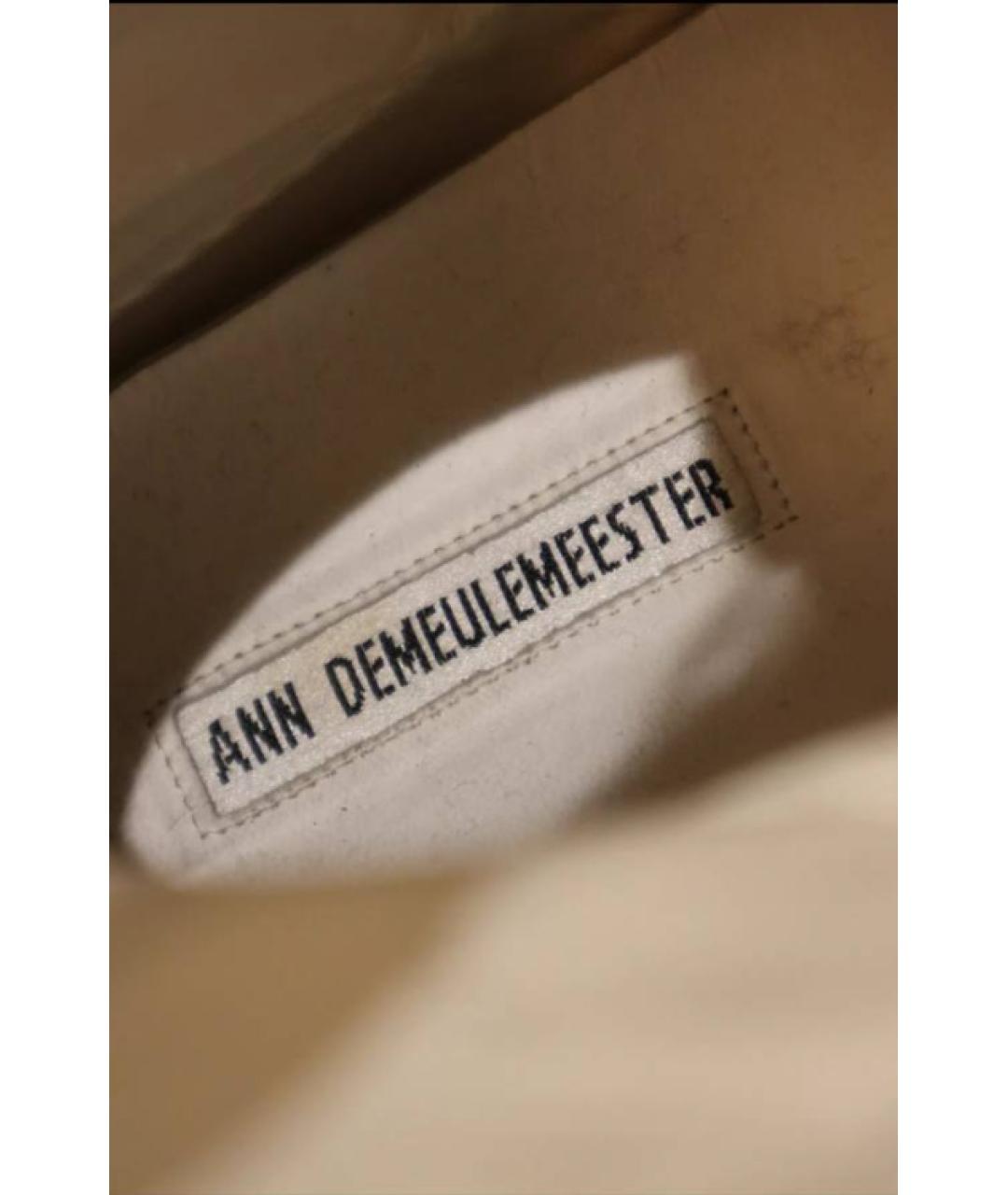 ANN DEMEULEMEESTER Белые кожаные ботинки, фото 5