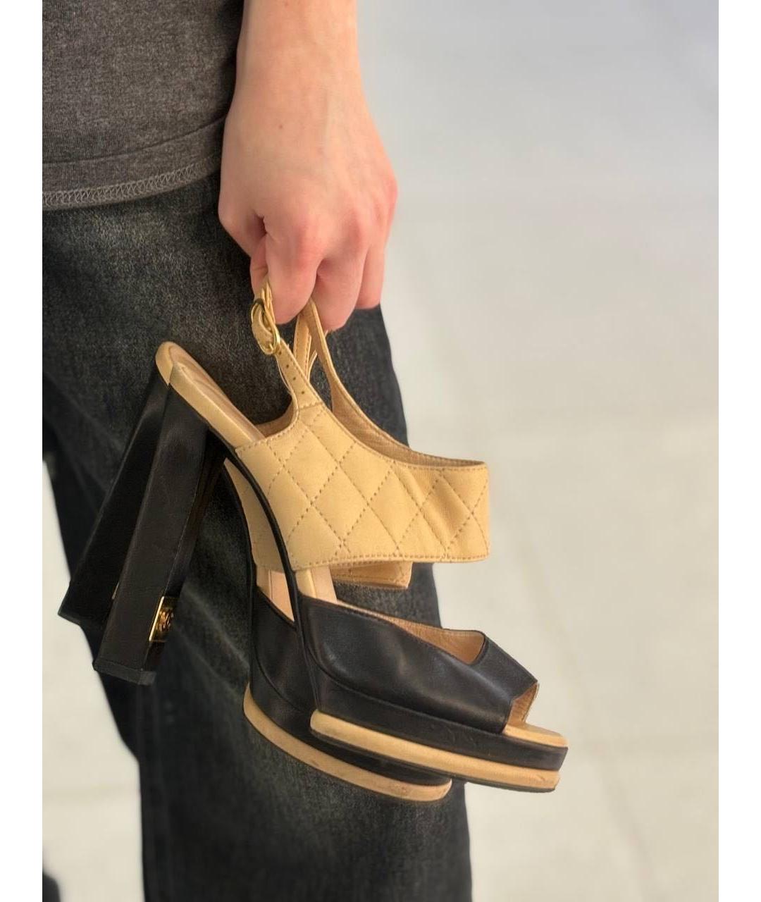 CHANEL Мульти кожаные босоножки, фото 7