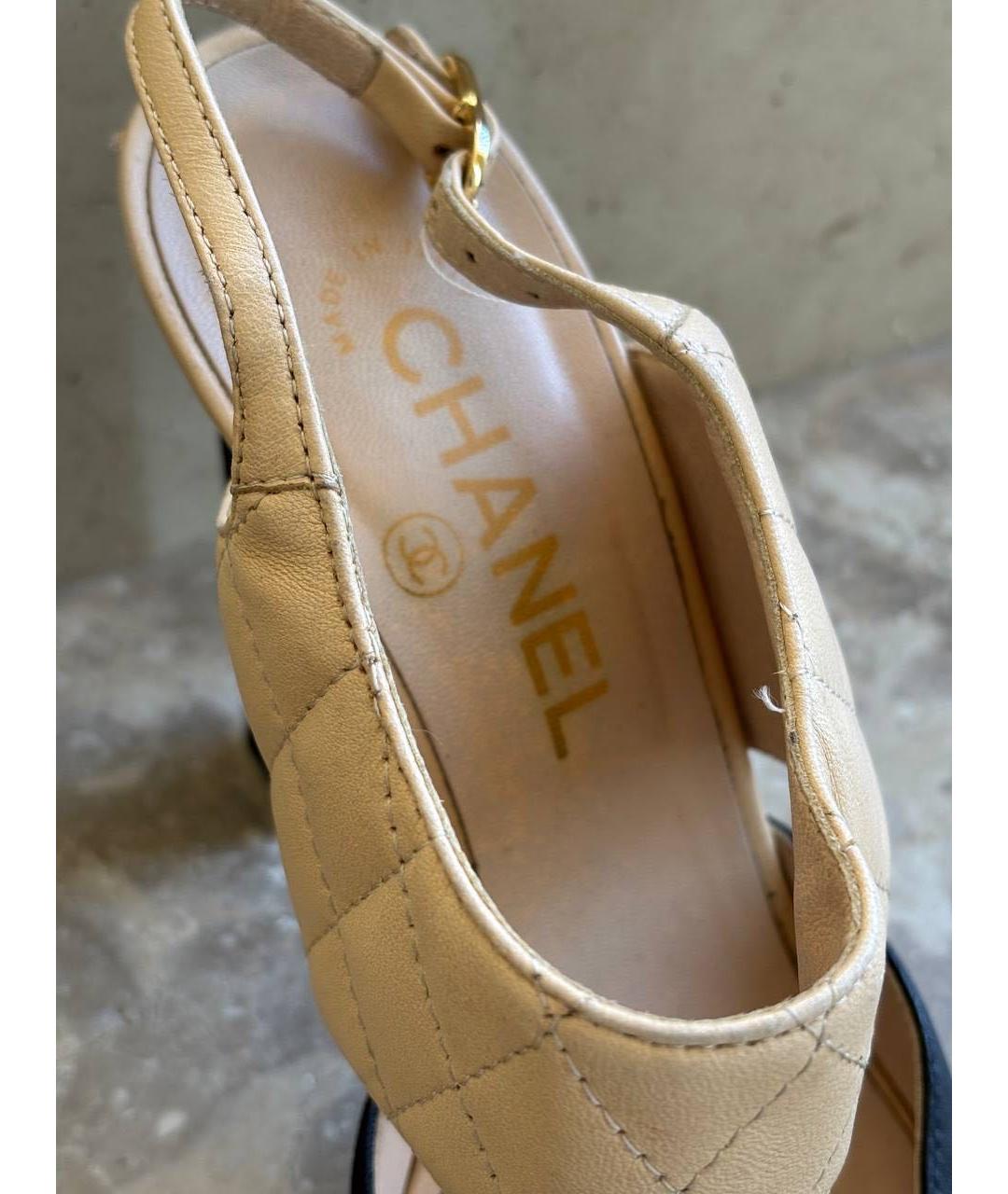 CHANEL Мульти кожаные босоножки, фото 5