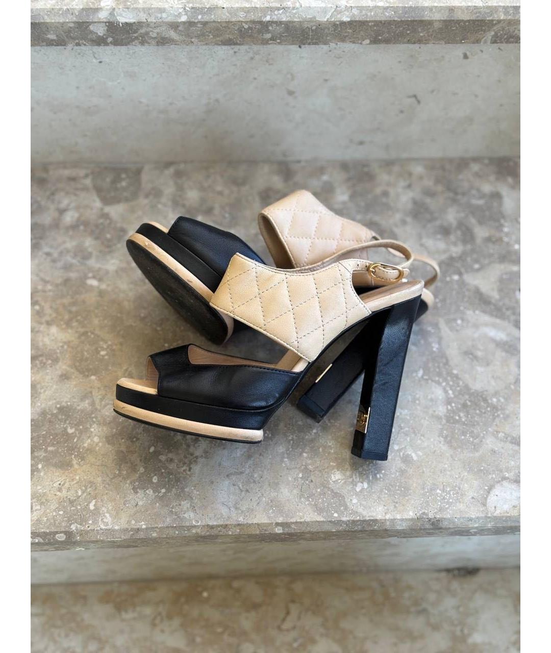 CHANEL Мульти кожаные босоножки, фото 8