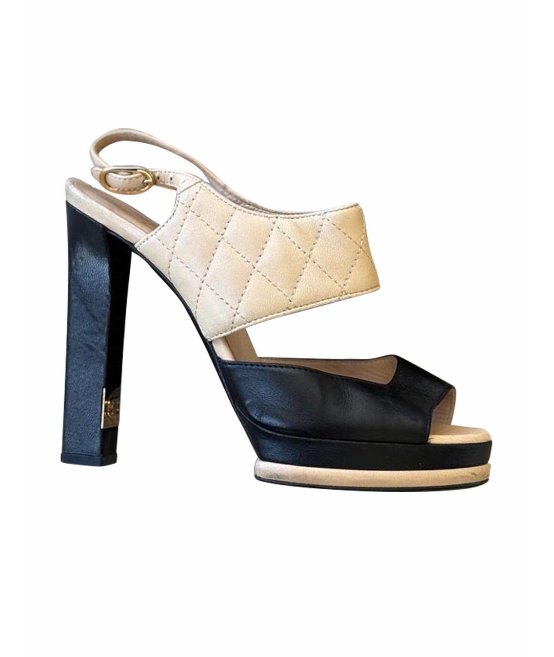 CHANEL Мульти кожаные босоножки, фото 1