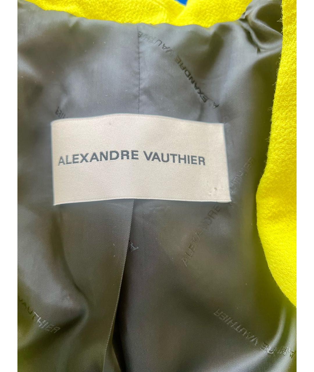 ALEXANDRE VAUTHIER Желтый шерстяной жакет/пиджак, фото 5